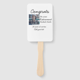 Congrats on your retirement add photo name date mi hand fan
