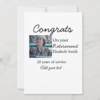 Congrats on your retirement add photo name date mi