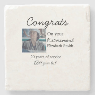 Congrats on your retirement add photo name date mi stone coaster
