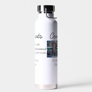 Congrats on your retirement add photo name date mi water bottle