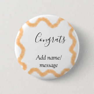 Congrats orange spiral Spanish border boho retro n 2 Inch Round Button