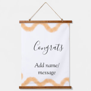 Congrats orange spiral Spanish border boho retro n Hanging Tapestry