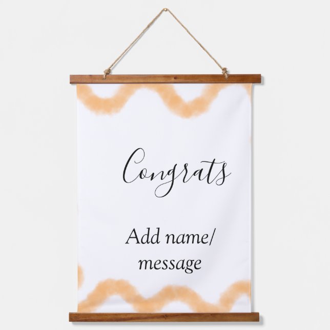 Congrats orange spiral Spanish border boho retro n Hanging Tapestry (Front)