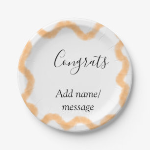 Congrats orange spiral Spanish border boho retro n Paper Plate