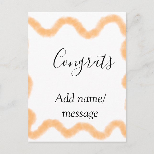 Congrats orange spiral Spanish border boho retro n Postcard (Front)