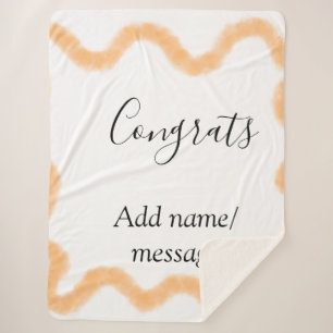 Congrats orange spiral Spanish border boho retro n Sherpa Blanket