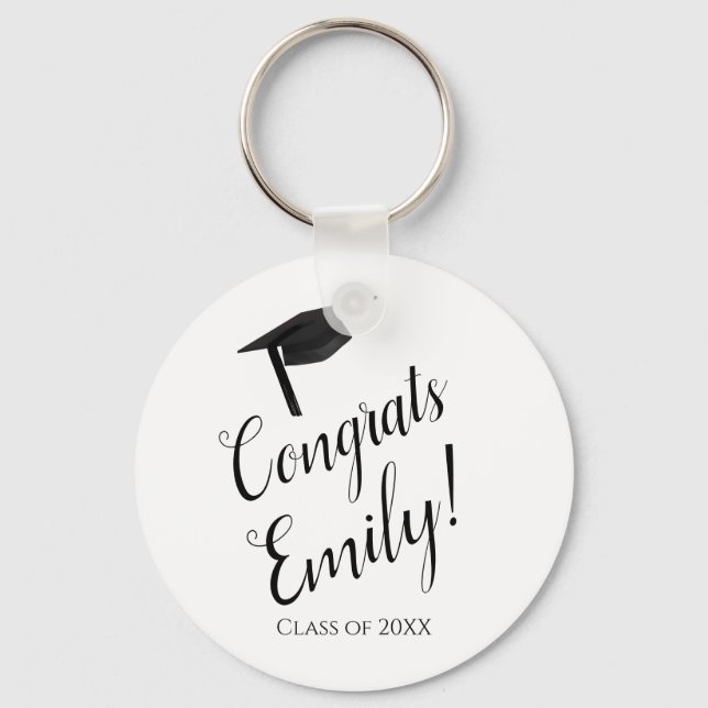 Congrats Personalized Graduation Gift Key Chain (Front)