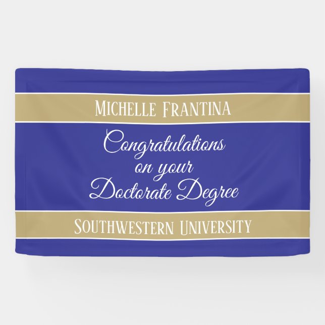Congrats Ph. D.! Doctorate degree banner (Horizontal)