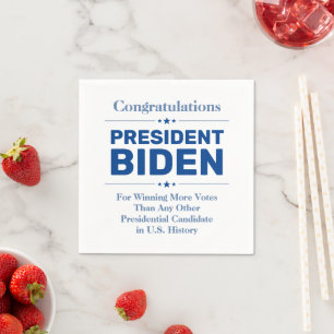 Congrats President Biden Most Voted Candidate Napkin