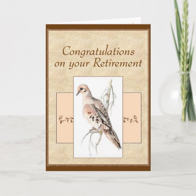  Congrats Retirement Mourning Dove Turtle Dove Card (Front)