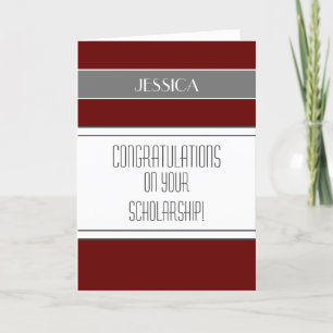 Congrats Scholarship recipient card