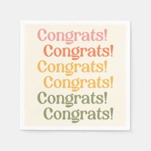 Congrats   Simple Colourful Retro Typography Desig Napkin