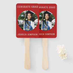 Congrats simple Graduate photo modern Graduation Hand Fan