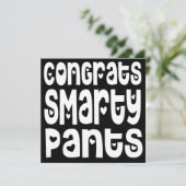 Congrats Smarty Pants Text Hearts Exam Black (Standing Front)