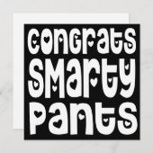 Congrats Smarty Pants Text Hearts Exam Black (Front/Back)
