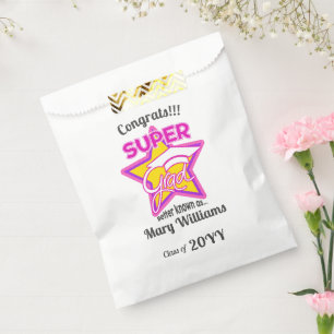 Congrats Super Grad Pink-Editable Text Favour Bag