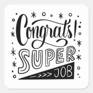 Congrats Super Job Classic Round Sticker