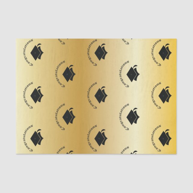 Congrats sur le papier de soie de soie d'or (Recto)