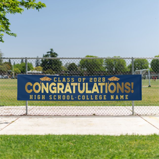 Congrats the Graduates Custom School Graduation Banner (Insitu)