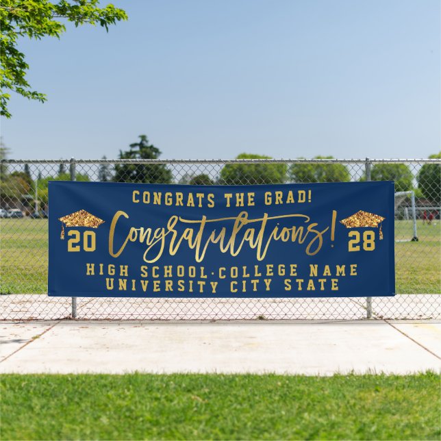 Congrats the Graduates Custom School Graduation Banner (Insitu)