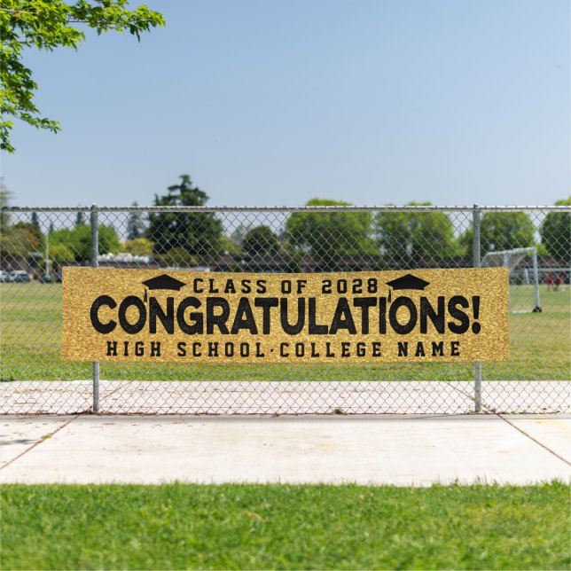 Congrats the Graduates Custom School Graduation Banner (Insitu)