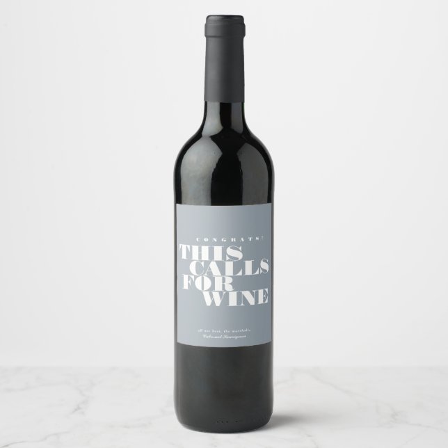 Congrats This Calls for Wine | Celebration Label (Front)