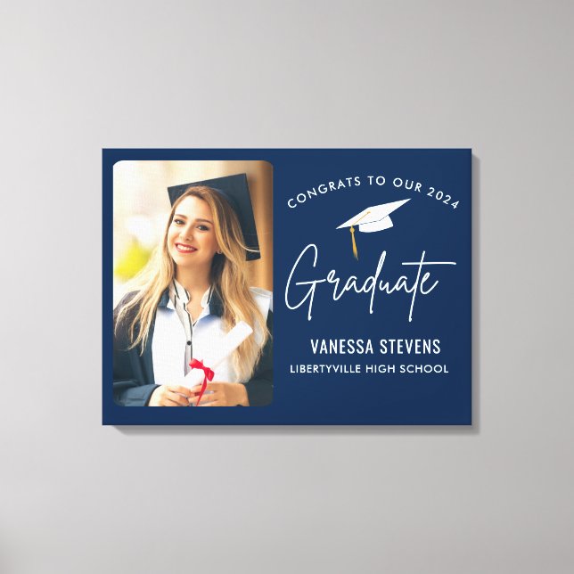 Congrats to Our 202x Graduate Navy  Canvas Print (Front)