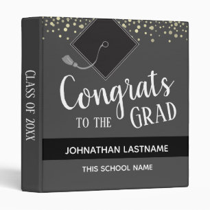 Congrats to Our Grad any Year Custom Name Binder