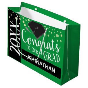 Congrats to Our Grad any Year Custom Name Large Gift Bag