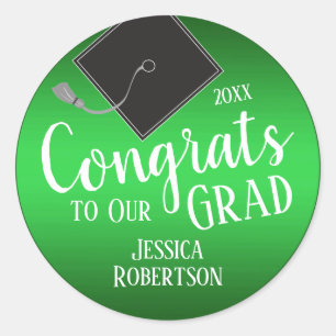 Congrats to Our Grad Class of 2021 Green Classic Round Sticker