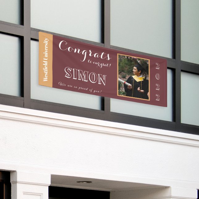 Congrats to Our Grad Maroon Banner (Outside Building)
