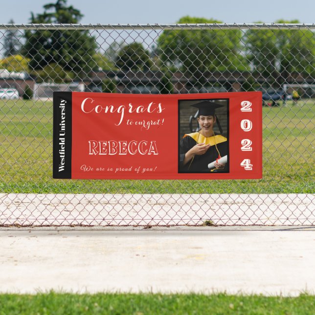 Congrats to Our Grad Red Background Banner (Insitu)