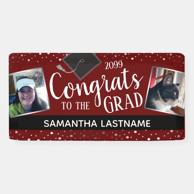 Congrats to Our Grad Two Photo Class of 2024 Banner (Horizontal)