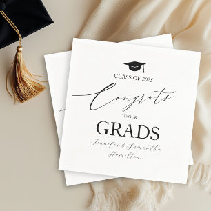 Congrats To Our Grads Twins Graduation Party Napkin