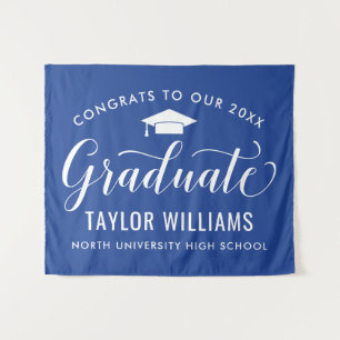 Congrats to Our Graduate Blue Graduation Tapestry