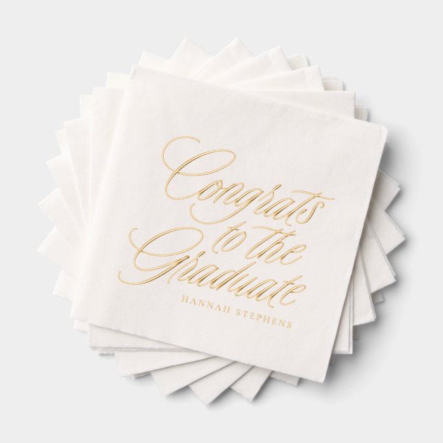Congrats to the graduate classic graduation foil napkins (Insitu (Stacked))
