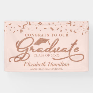Congrats To The Graduate Rose Gold Pink Blush Banner