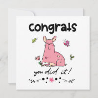 Congrats You Did It Cartoon French Bulldog Grad