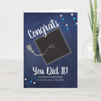 Congrats You Did It Grad Mortarboard and Confetti