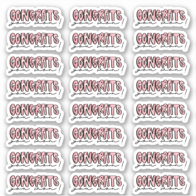 Congrats, You Won! - Watercolor Stickers (Front)