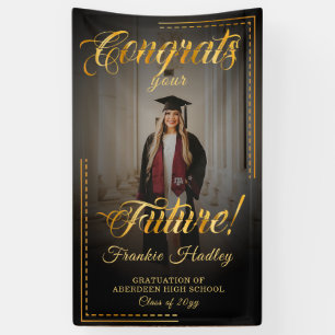 Congrats your bright future with golden touch banner