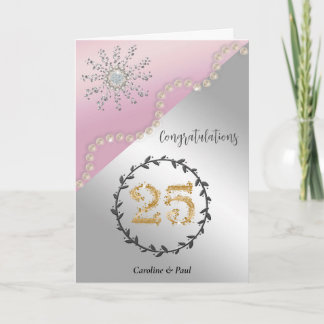 Congratulate Friends on 25th Wedding Anniversary Card
