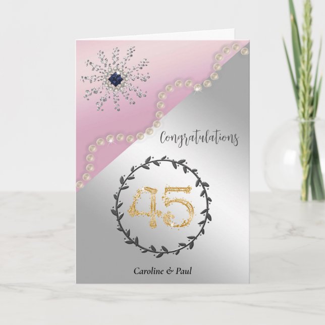 Congratulate Friends on 45th Wedding Anniversary Card (Front)
