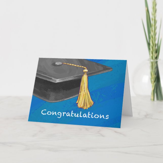 Congratulation Black and Blue Card (Front)