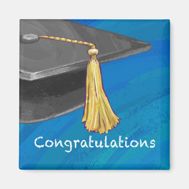 Congratulation Black and Blue Magnet (Front)