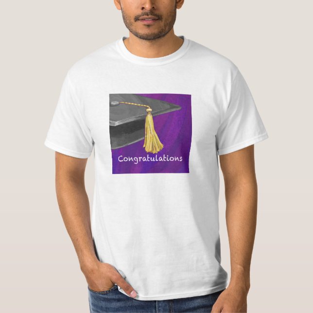 Congratulation Black and Purple T-Shirt (Front)
