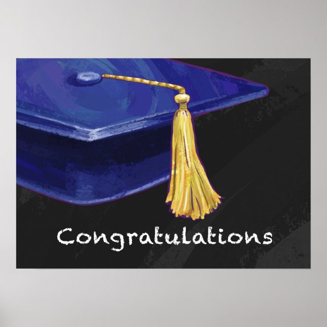 Congratulation Blue and Black Poster (Front)