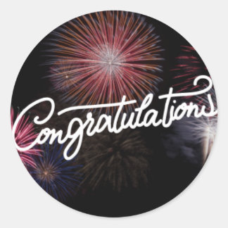 congratulation classic round sticker