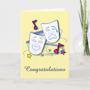 Congratulation Drama Performance Play with Masks Card