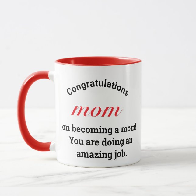 Congratulation Gift  Mom Typography  Mothers Day Mug (Left)